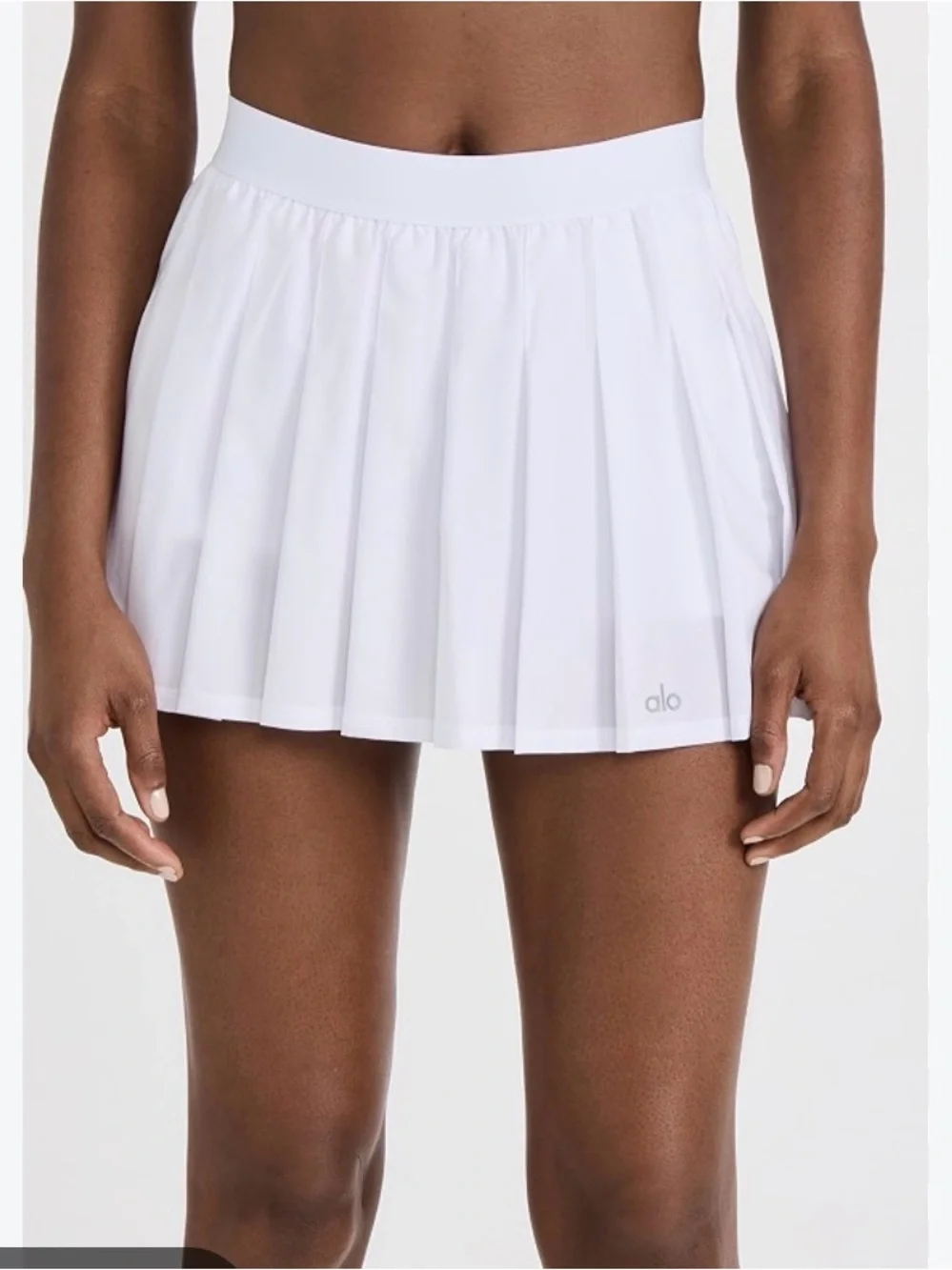 ALO Yoga White pleated Tennis Skirt with Elastic Waistband XS